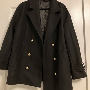 BNWOT & Other Stories Double-Breasted Coat Women's S Black